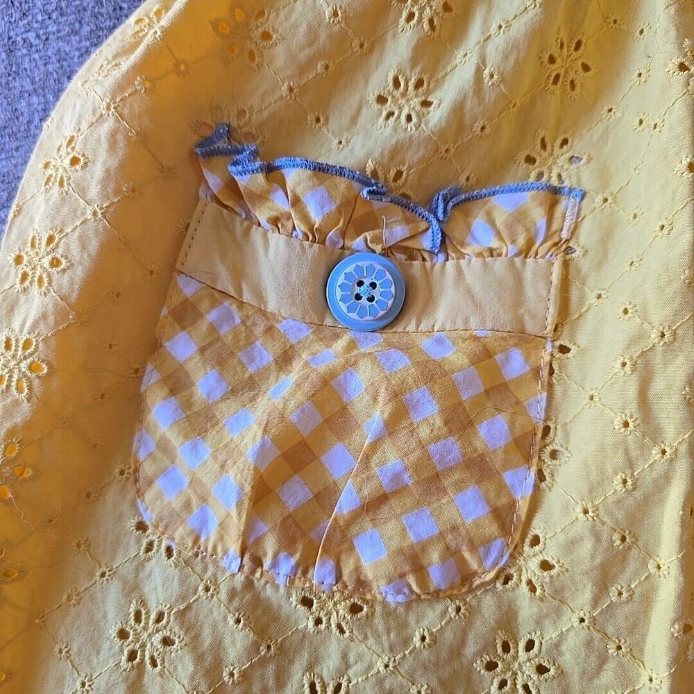 Matilda Jane SPLENDID SUNSHINE PINAFORE Dress 8 Yellow Eyelet Daydream Goldilock - Picture 2 of 10